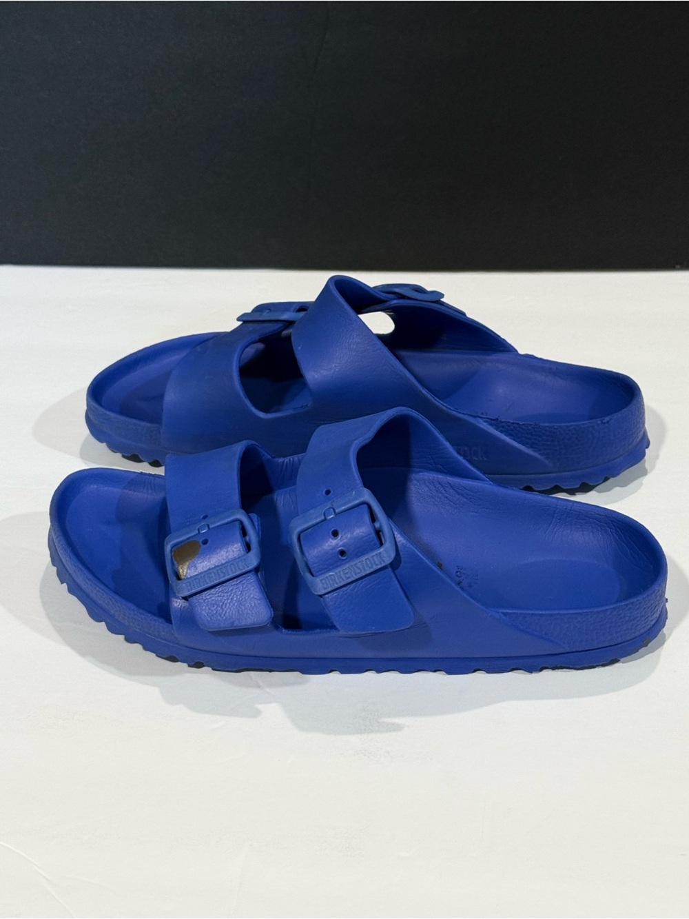 Birkenstock Women’s Royal Blue Two-Buckle EVA Sandals, sz 6